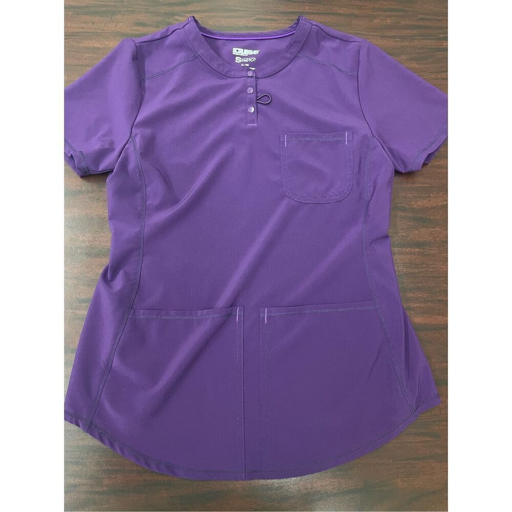 ScrubStar Supreme Stretch Eggplant Scrub Top Size X-Small